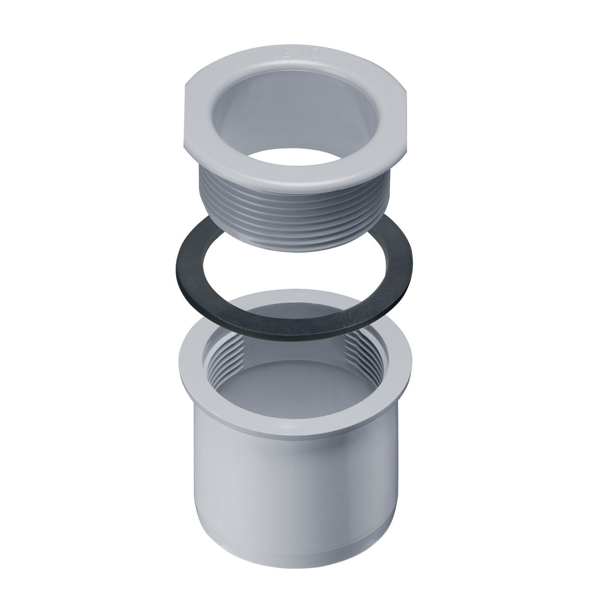 Schraubstutzen DN 50 grau